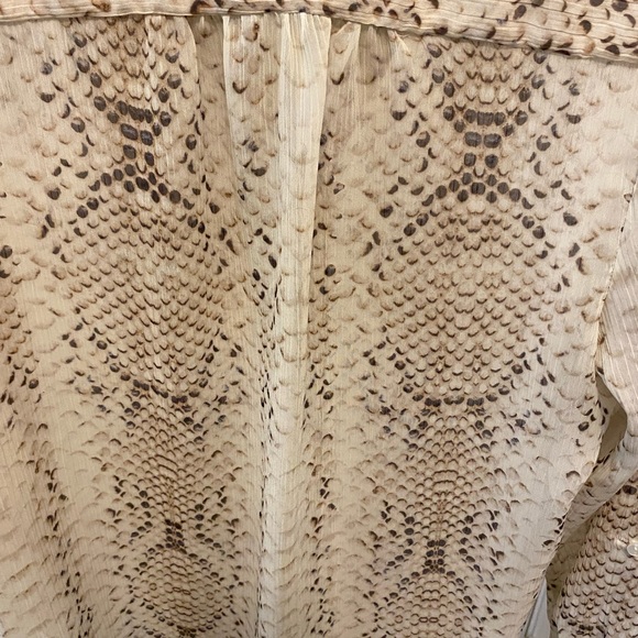 Violet + Claire Snakeskin Reptile Print Sheer Button Down Top LS L - Picture 9 of 9